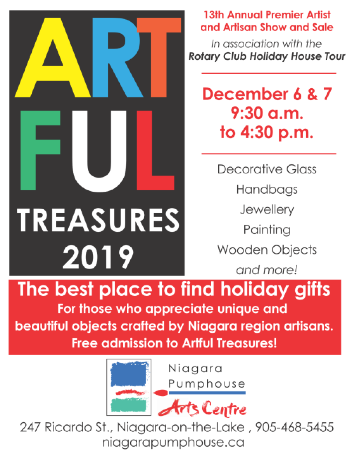 Artful Treasures 2019 at the Niagara Pumphouse Arts Centre