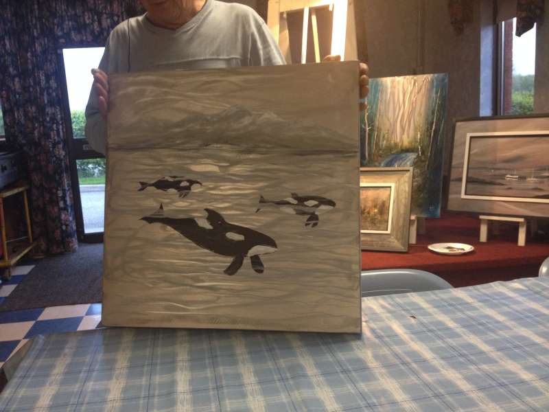 The Orcas painting coming to life