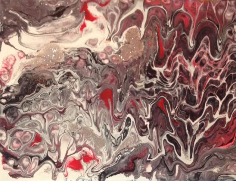 Pour Painting (acrylic) by Jacquie MacInnes