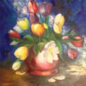 Tulip Beauty (oils on canvas) by Pam Duncan