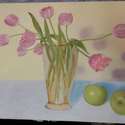 Painting of Tulips and Apples