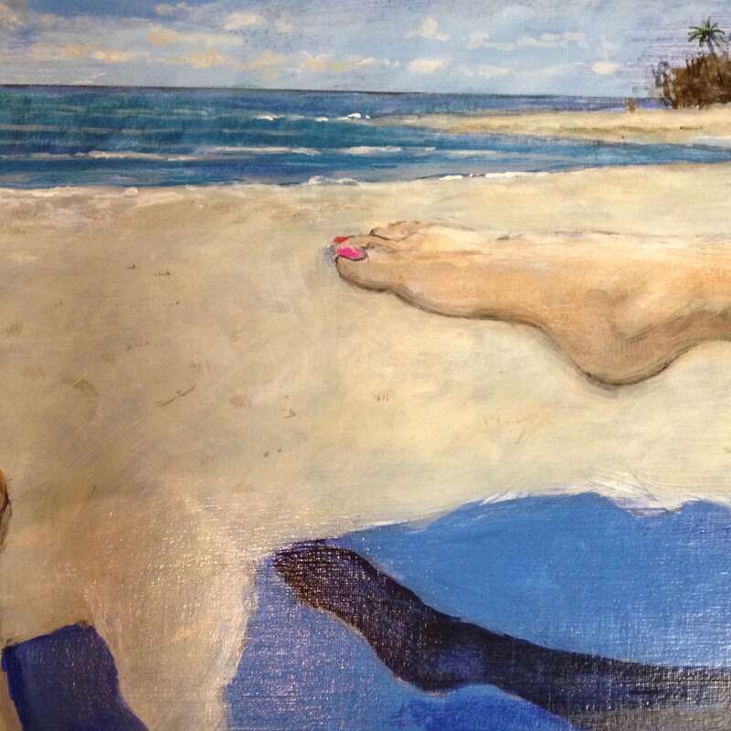 2 Feet in Paradise (acrylic on board) by David Rose