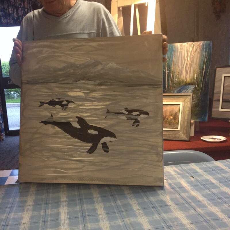 The Orcas painting coming to life