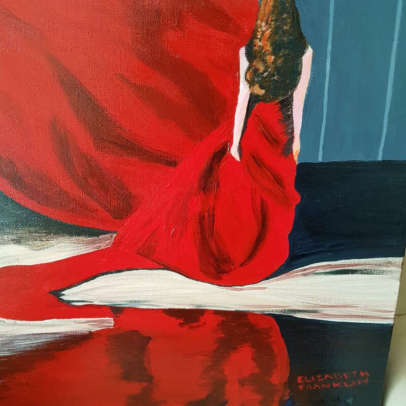 Lady in Red (acrylic) by Elizabeth Franklin