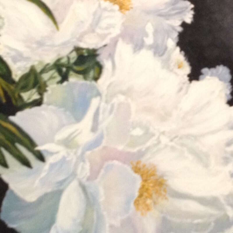 White Peonies (oil) by Ellie Ruddle