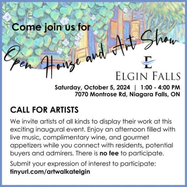 Call for Artists: Elgin Falls Open House and Art Show