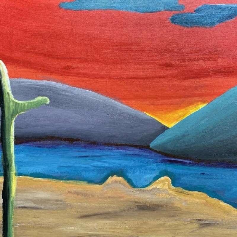 Sunset in the Desert – Acrylic, 18 X 21 inches